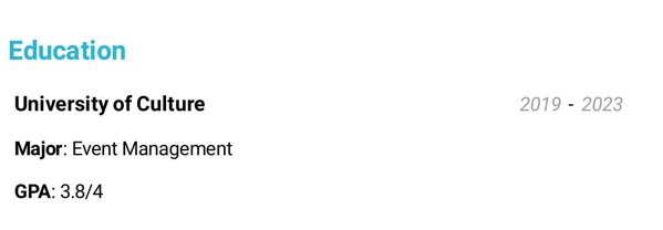 Cách trình bày phần Học vấn trong CV Tổ chức sự kiện