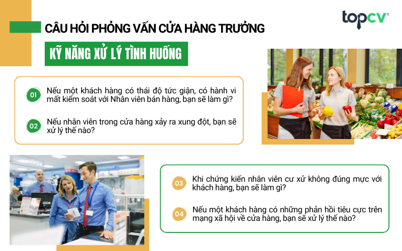 Nhóm câu hỏi phỏng vấn Cửa hàng trưởng dạng tình huống