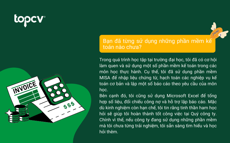 Câu hỏi phỏng vấn TSS Kế toán về kinh nghiệm sử dụng phần mềm