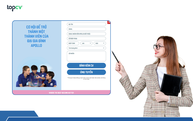 Ứng tuyển Apollo trực tiếp qua website của công ty