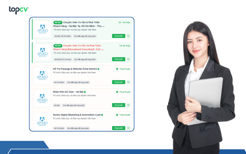 Ứng tuyển Apollo qua nền tảng TopCV