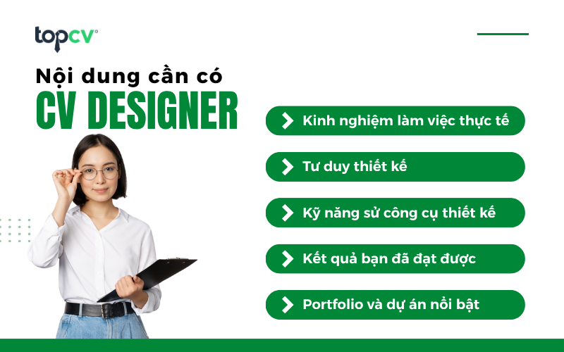 Những nội dung cần có trong CV Designer