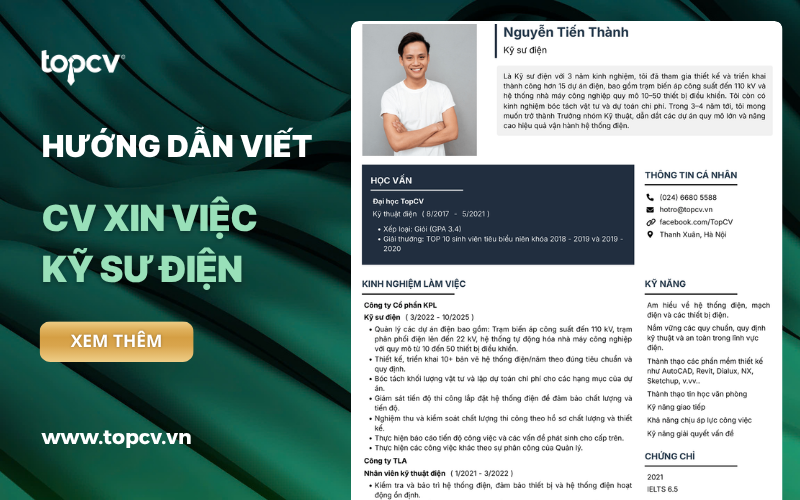Hướng dẫn viết CV Kỹ sư điện chi tiết kèm mẫu cụ thể