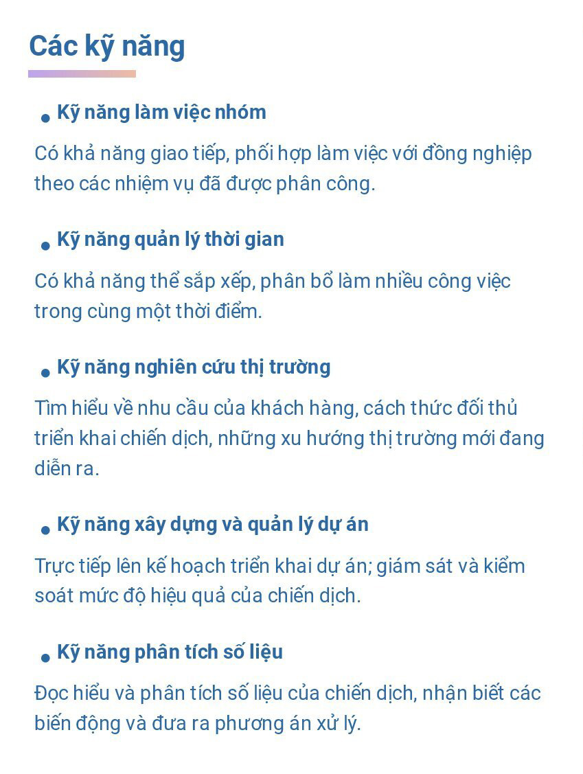 Bạn có thể đưa nhiều kỹ năng khác nhau vào CV Trade Marketing để gây ấn tượng với nhà tuyển dụng