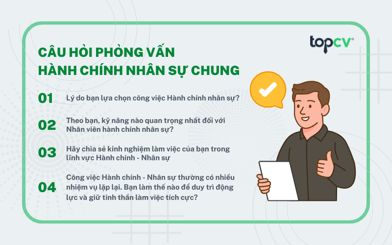 Nhóm câu hỏi phỏng vấn Nhân viên hành chính nhân sự cơ bản