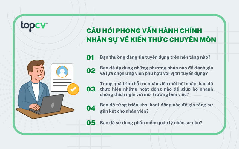 Nhóm câu hỏi phỏng vấn Nhân viên hành chính nhân sự về kiến thức chuyên môn