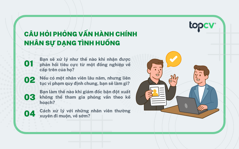 Nhóm câu hỏi phỏng vấn Nhân viên hành chính nhân sự dạng tình huống