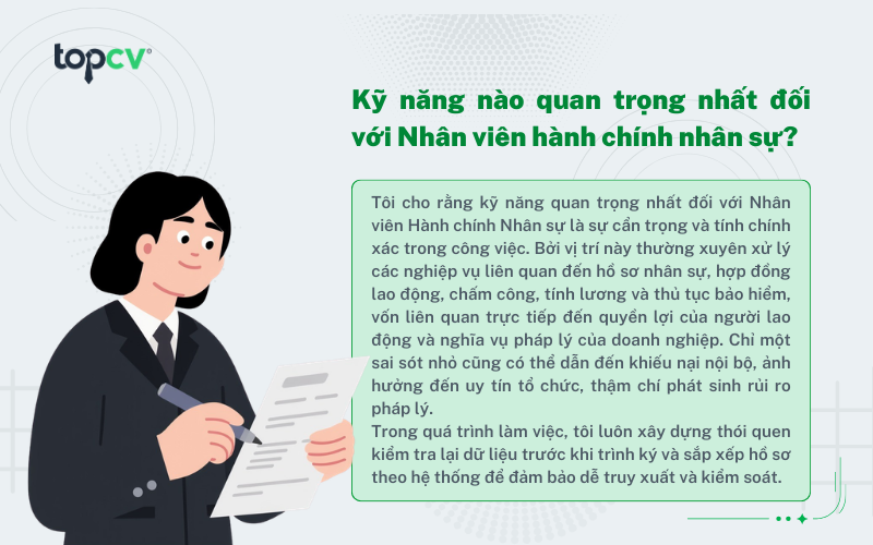 Cách trả lời câu hỏi kỹ năng quan trọng nhất đối với Nhân viên hành chính nhân sự