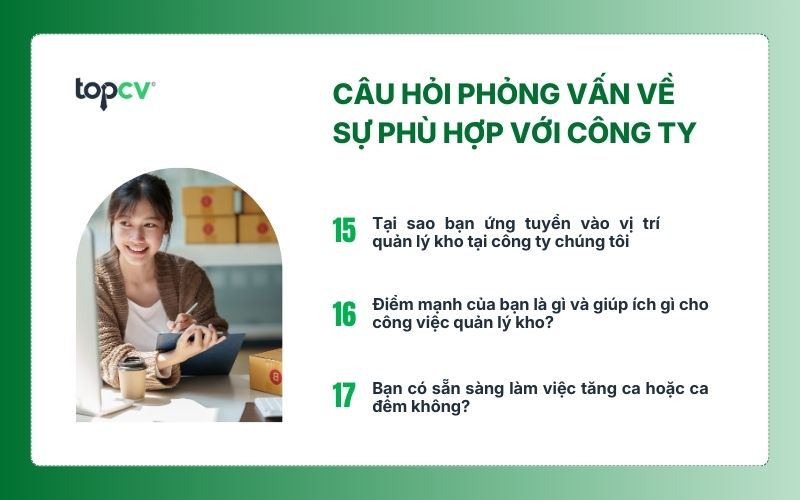 Câu hỏi phỏng vấn về sự phù hợp với công ty