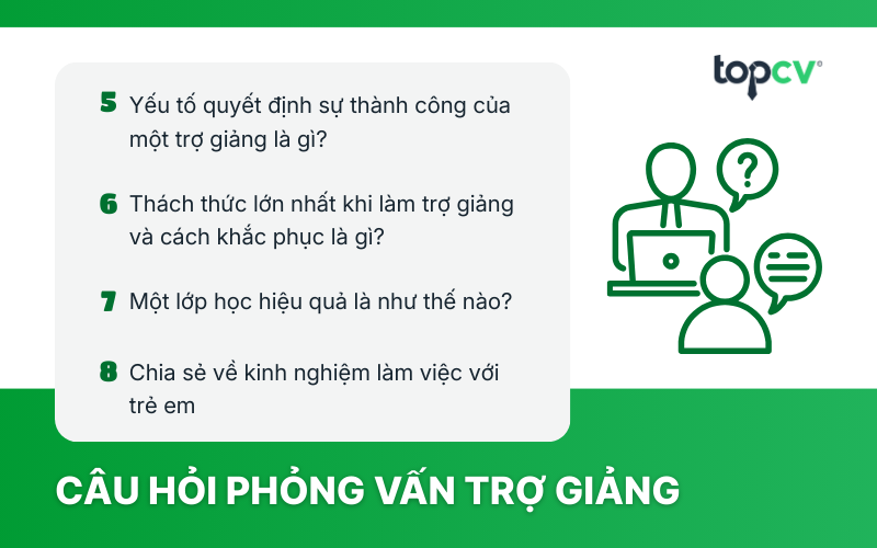 Câu hỏi phỏng vấn trợ giảng phổ biến