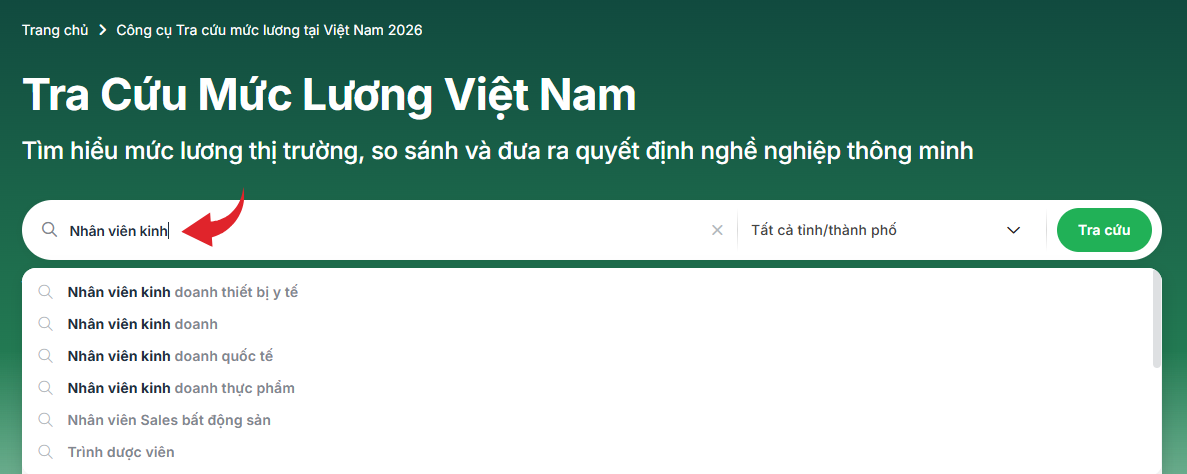 Công cụ tra cứu mức lương Việt Nam