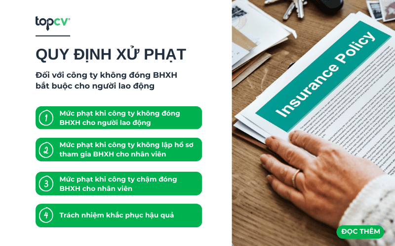 Quy định xử phạt đối nếu công ty không đóng bảo hiểm xã hội cho người lao động