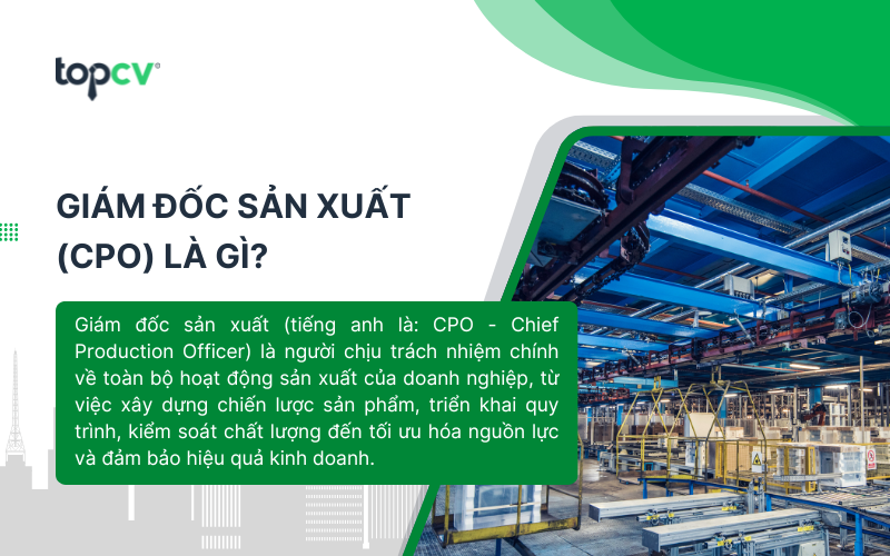 Giám đốc sản xuất chịu trách nhiệm về toàn bộ hoạt động sản xuất của doanh nghiệp