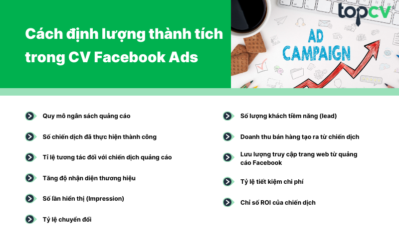 Cách định lượng thành tích trong CV Facebook Ads