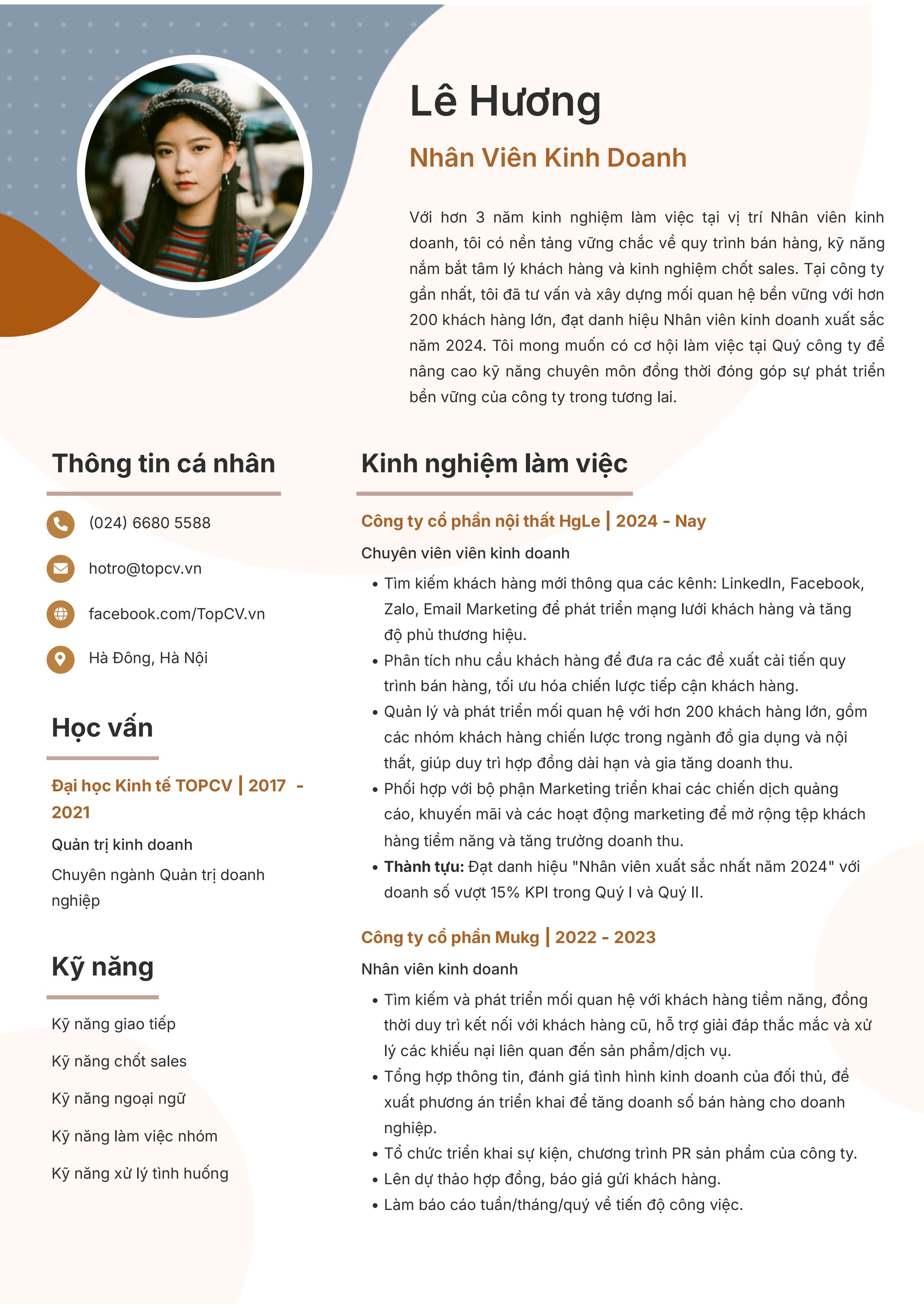 mau cv nhan vien kinh doanh