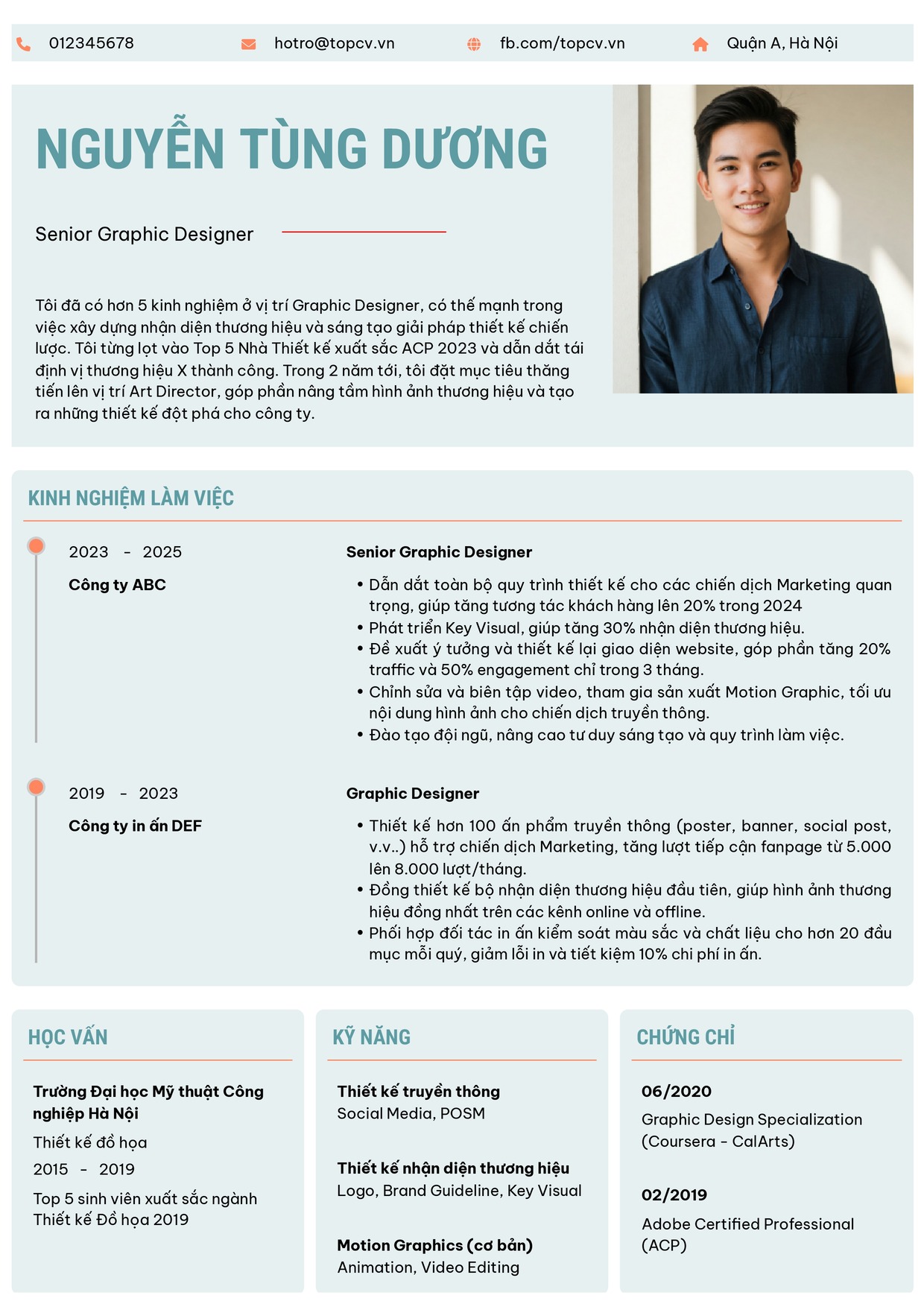 Mẫu CV CV Thiết kế đồ họa (Graphic Designer)