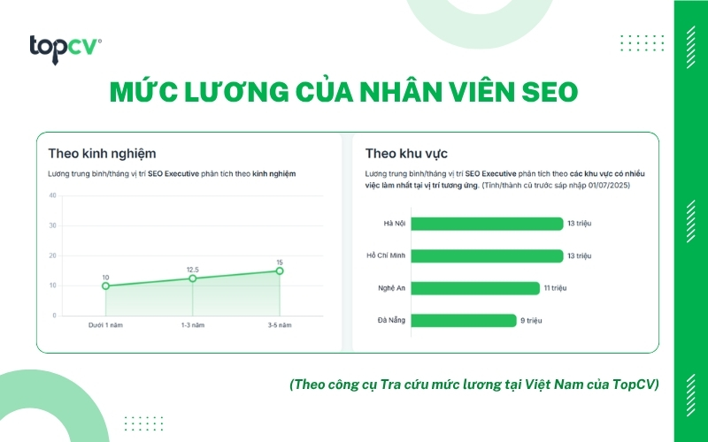 Mức lương Nhân viên SEO