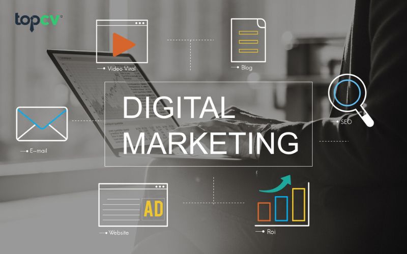 Digital Marketing là một lĩnh vực rộng nhằm tiếp cận khách hàng thông qua nền tảng trực tuyến