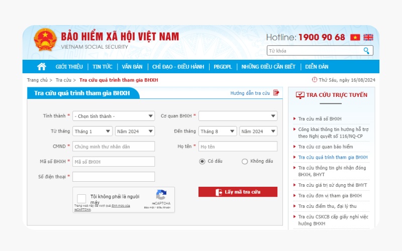 Cách tra mức đóng BHXH dễ dàng trên website