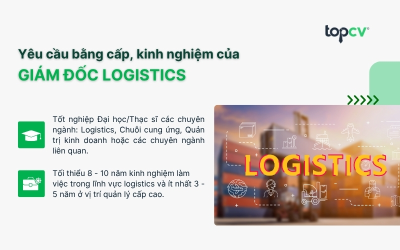 Yêu cầu về bằng cấp, kinh nghiệm đối với Giám đốc Logistics