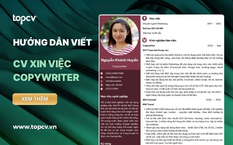 Hướng dẫn chi tiết cách viết CV Copywriter