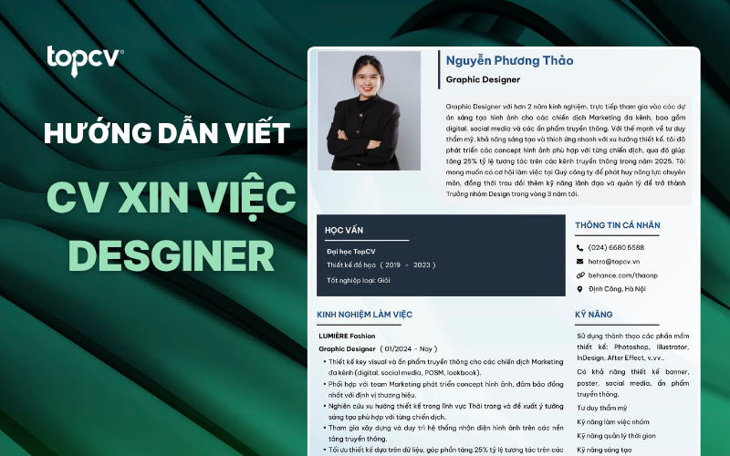Hướng dẫn viết CV Designer chi tiết