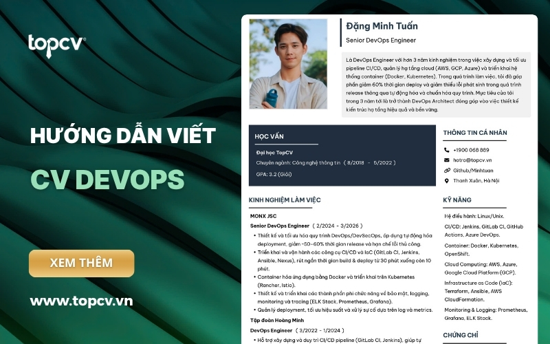Hướng dẫn cách viết CV DevOps Engineer chuẩn, ấn tượng