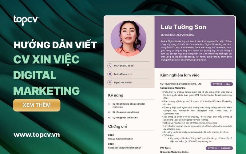 Hướng dẫn cách viết CV Digital Marketing