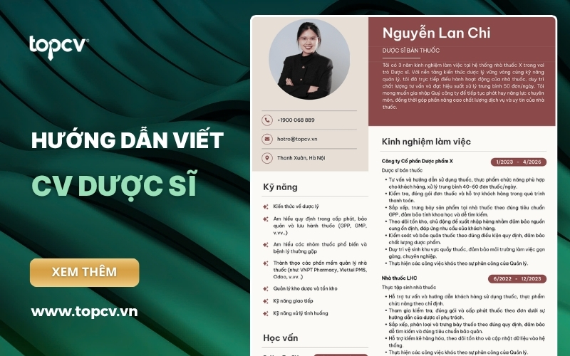 Hướng dẫn viết CV Dược sĩ ấn tượng, chuyên nghiệp