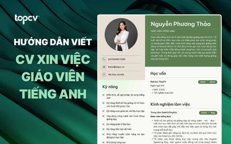 Hướng dẫn cách viết CV Giáo viên tiếng Anh