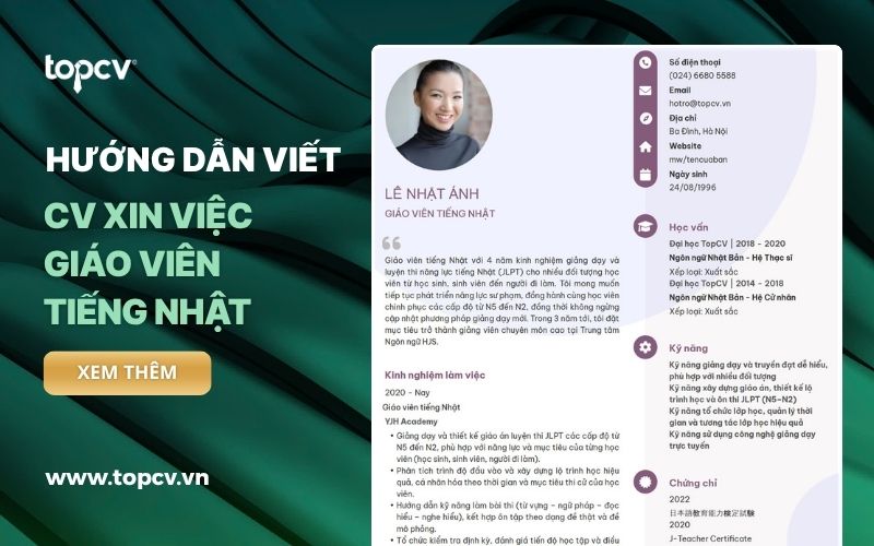 Hướng dẫn viết CV Giáo viên tiếng Nhật chuyên nghiệp, ấn tượng