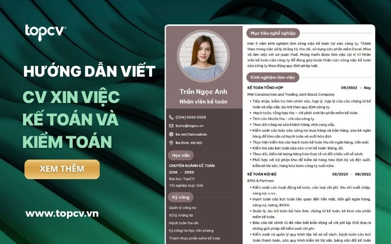 Hướng dẫn viết CV ngành kế toán, kiểm toán thu hút nhà tuyển dụng