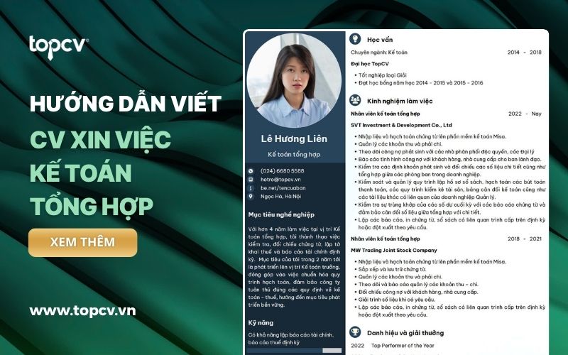 Hướng dẫn viết CV Kế toán tổng hợp chi tiết