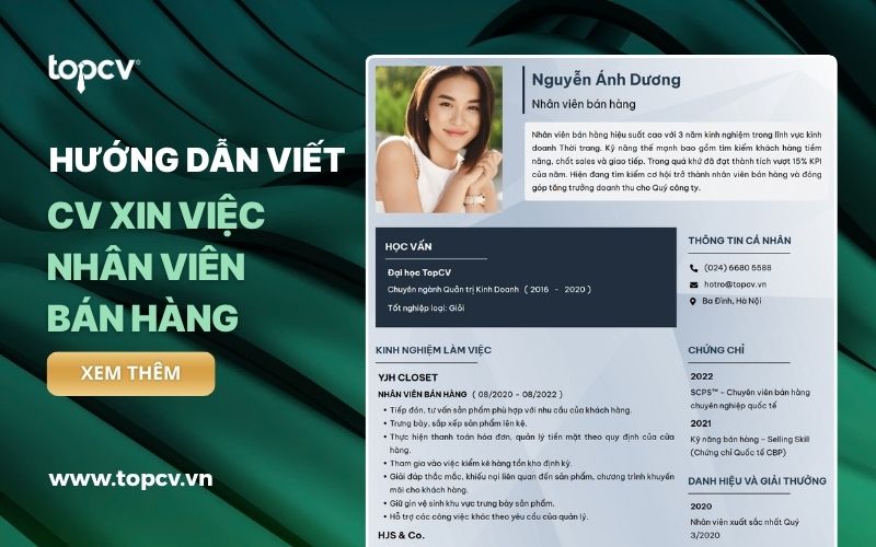 Hướng dẫn cách viết CV nhân viên bán hàng chi tiết