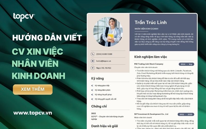 Hướng dẫn cách viết CV Nhân viên kinh doanh (Kèm Mẫu CV Miễn Phí)