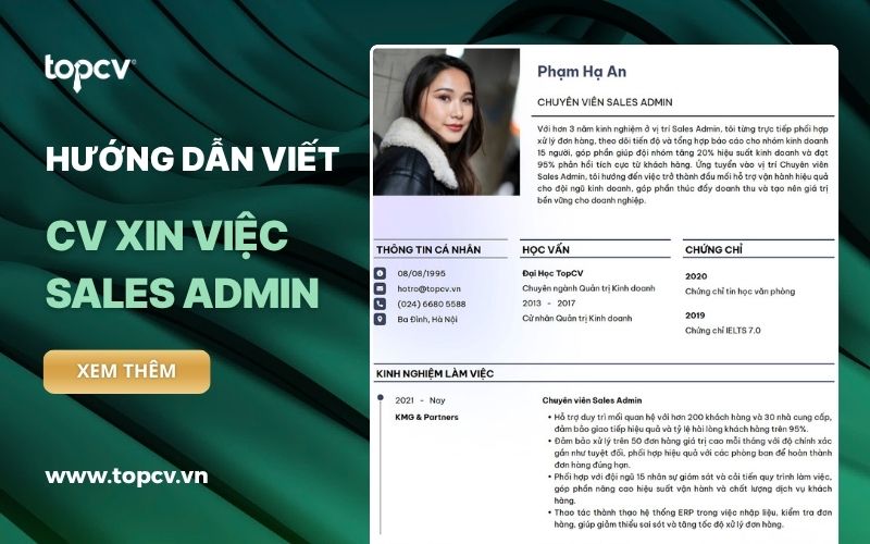 Hướng dẫn viết CV Sales Admin chuẩn nhất