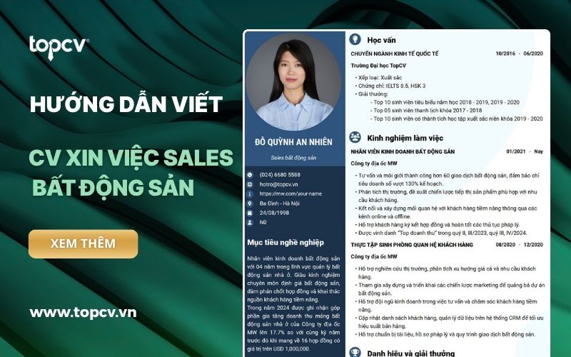 Hướng dẫn viết CV Sales bất động sản chuyên nghiệp