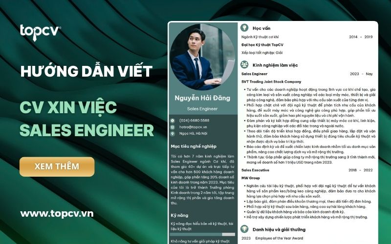 Hướng dẫn cách viết CV Sales Engineer chuyên nghiệp, ấn tượng