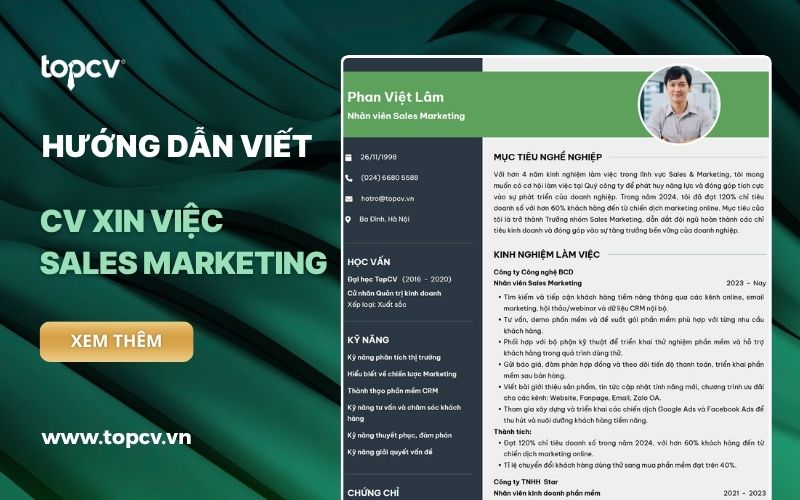 Hướng dẫn cách viết CV Sales Marketing chuẩn nhất 2025