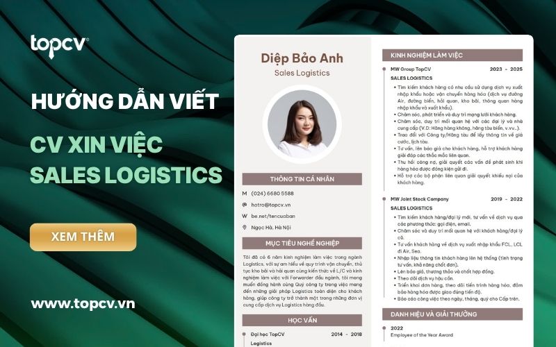 Cách viết CV Sales Logistics/Nhân viên kinh doanh Logistics chuẩn nhất