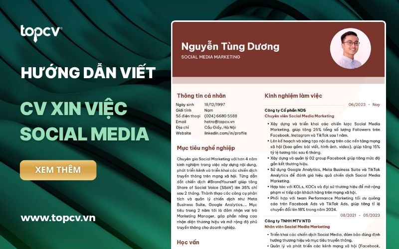 Cách viết CV Social Media Marketing chuyên nghiệp, ấn tượng