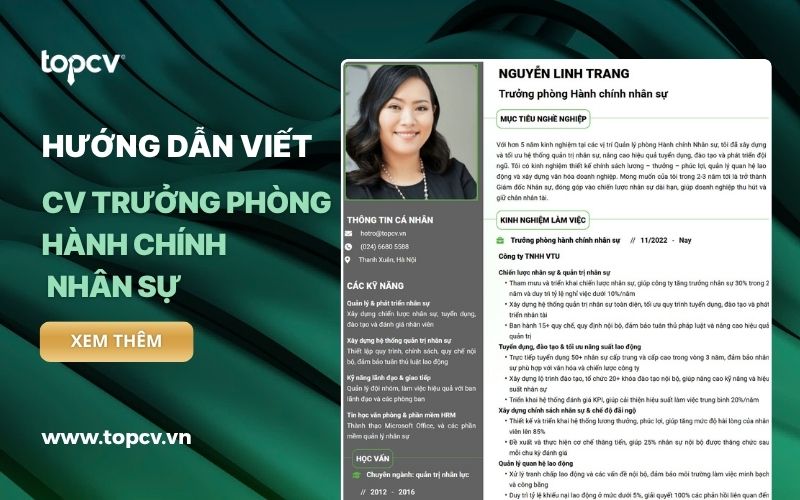 Hướng dẫn cách viết CV Trưởng phòng hành chính nhân sự chi tiết