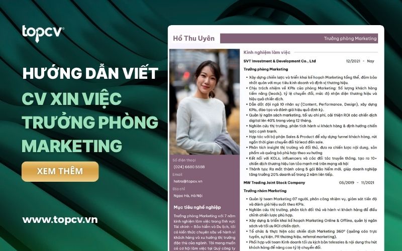 Hướng dẫn cách viết CV Trưởng phòng Marketing (Marketing Manager)