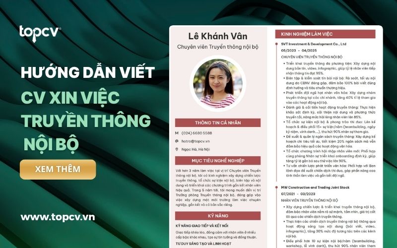 Hướng dẫn cách viết CV Truyền thông nội bộ chuyên nghiệp
