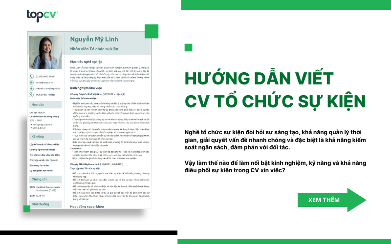 Hướng dẫn cách viết CV Tổ chức sự kiện (Event CV)