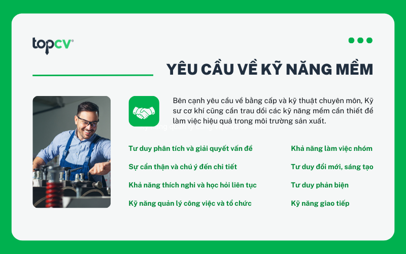 Yêu cầu về kỹ năng mềm đối với Kỹ sư cơ khí