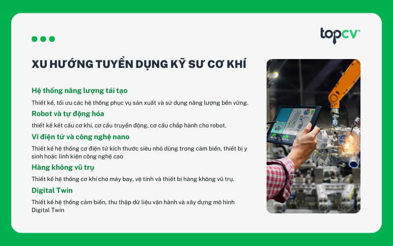 Xu hướng tuyển dụng Kỹ sư cơ khí