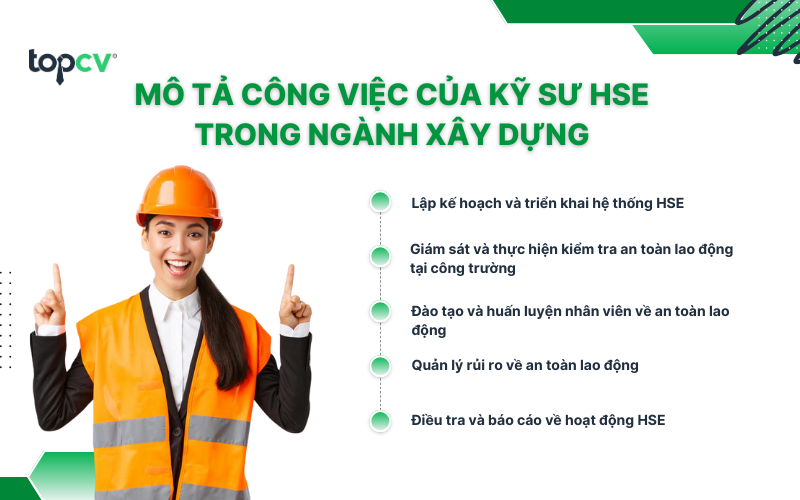 Mô tả công việc của Kỹ sư HSE trong ngành Xây dựng