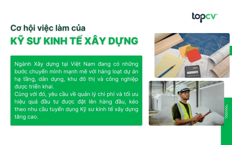 Cơ hội việc làm của Kỹ sư kinh tế xây dựng