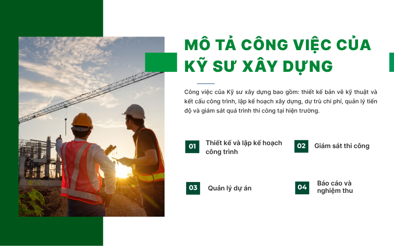 Mô tả công việc của Kỹ sư xây dựng 